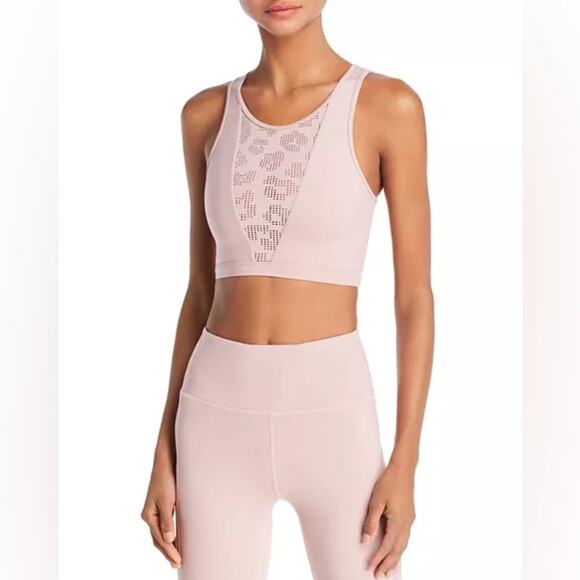 Varley Terri Laser-Cut Cheetah Cropped Athletic Top Women Size Small - Picture 1 of 6